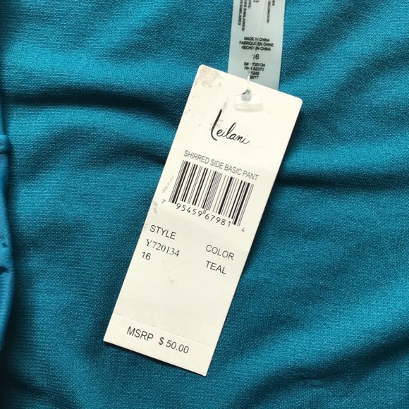 Leilani‎ Women's Teal Cayman Islands Shirred Side Basic Swimsuit Bottoms 16 NEW - Picture 4 of 6